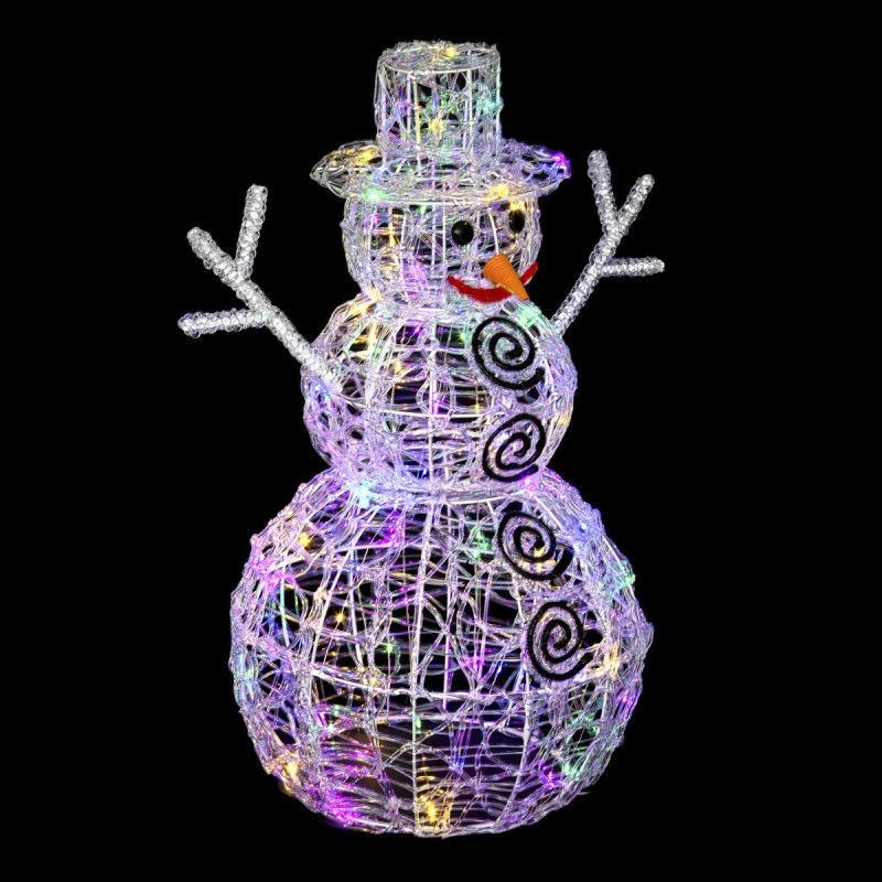 Bonhomme De Neige Lumineux Multicolore 60cm 2 Bonhomme De Neige Lumineux Multicolore 60cm – Image 2
