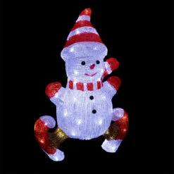 Bonhomme De Neige Patineur Lumineux Extérieur 60 LED