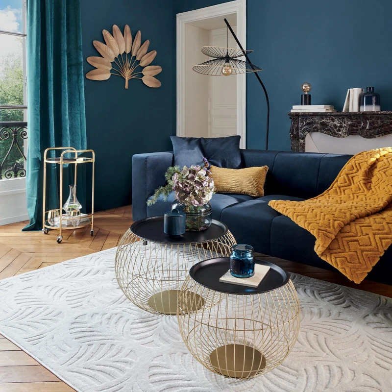 Déco Murale Métal 112x74 Feuilles Dorées Atmosphera 2 Déco Murale Métal 112x74 Feuilles Dorées Atmosphera – Image 2