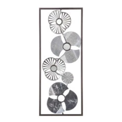 Déco Murale Métal Fleur Argent 25x61 Atmosphera