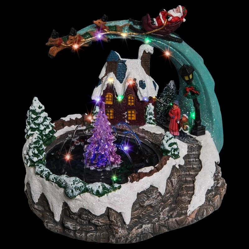 Déco Noël Fontaine Au Village Secteur Lumineux Musical Animé 2 Déco Noël Fontaine Au Village Secteur Lumineux Musical Animé – Image 2