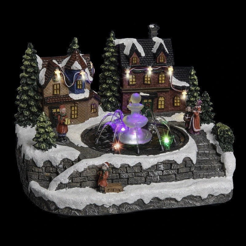 Déco Noël Fontaine En Ville Secteur Lumineux Animé 1 Déco Noël Fontaine En Ville Secteur Lumineux Animé