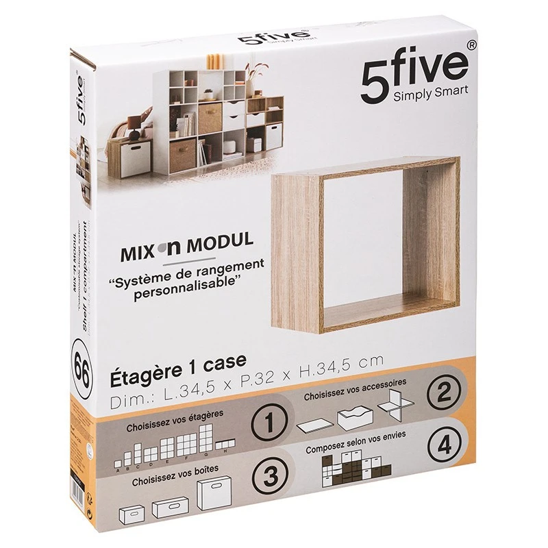 Etagère 1 Case Mix Naturel 5Five 2 Etagère 1 Case Mix Naturel 5Five – Image 2
