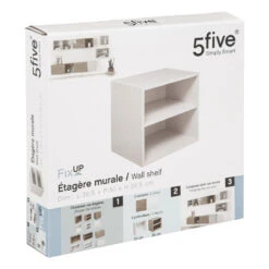 Etagère Murale 2 Niveaux Blanc Fixup 5Five 4 Etagère Murale 2 Niveaux Blanc Fixup 5Five -Noël Décorations Magasin etagere murale 2 niveaux blanc fixup 5five 1