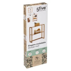 Etagère Murale 2 Niveaux Bambou 5Five -Noël Décorations Magasin etagere murale niveaux bambou 5five 1