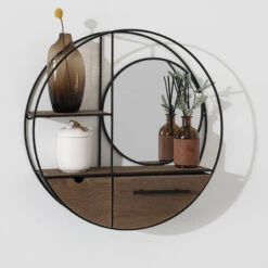 Etagère Murale Ronde D50 Miroir Atmosphera -Noël Décorations Magasin etagere murale ronde d50 miroir atmosphera 2