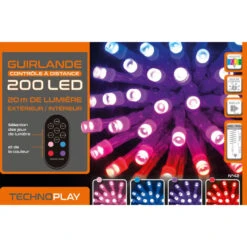 Guirlande Contrôle à Distance 200 LED 20 Mètres Variation De Couleurs -Noël Décorations Magasin guirlande controle a distance 200 led 20 metres variation de couleurs 1