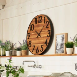 Horloge Abby En Métal Et Bois D70 Atmosphera -Noël Décorations Magasin horloge abby en metal et bois d70 atmosphera 1 2