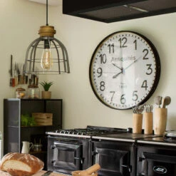 Horloge Bois Ceinture D92 Atmosphera -Noël Décorations Magasin horloge bois ceinture diam 92 cm atmosphera 2