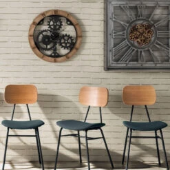 Horloge D58 Mécanisme Bois Et Métal Atmosphera -Noël Décorations Magasin horloge d58 mecanisme bois et metal atmosphera 1 3