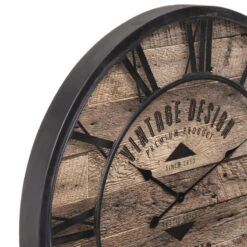 Horloge D80 Métal Et Bois Oscar Atmosphera -Noël Décorations Magasin horloge d80 metal et bois oscar atmosphera 1