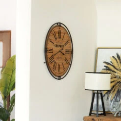 Horloge Métal Et Bois D58 Colonial Atmosphera -Noël Décorations Magasin horloge metal et bois d58 colonial atmosphera 1