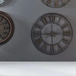 Horloge Murale Géante D88 Gris Atmosphera -Noël Décorations Magasin horloge murale geante vintage gris 1 1