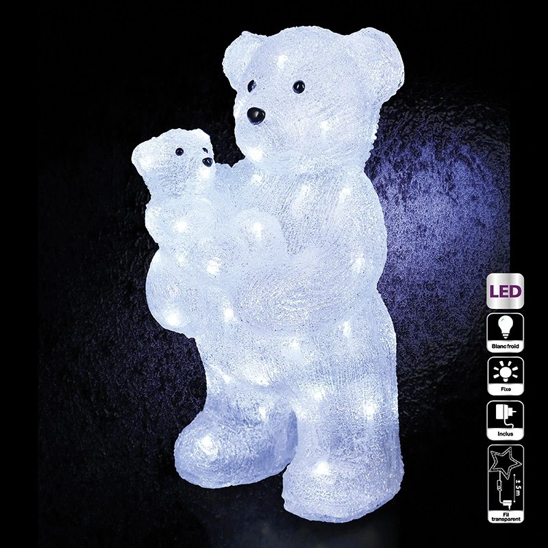 Maman + Bébé Ours Lumineux 56 LED 1 Maman + Bébé Ours Lumineux 56 LED
