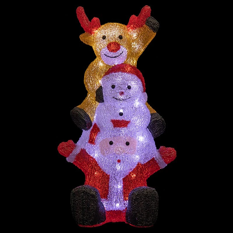 Père-Noël, Bonhomme De Neige Et Renne Lumineux 60 LED 1 Père-Noël, Bonhomme De Neige Et Renne Lumineux 60 LED