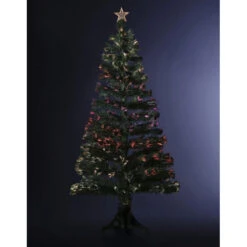 Noël Décorations Magasin -Noël Décorations Magasin sapin interieur lumineux vert 90 cm fibres optiques 1