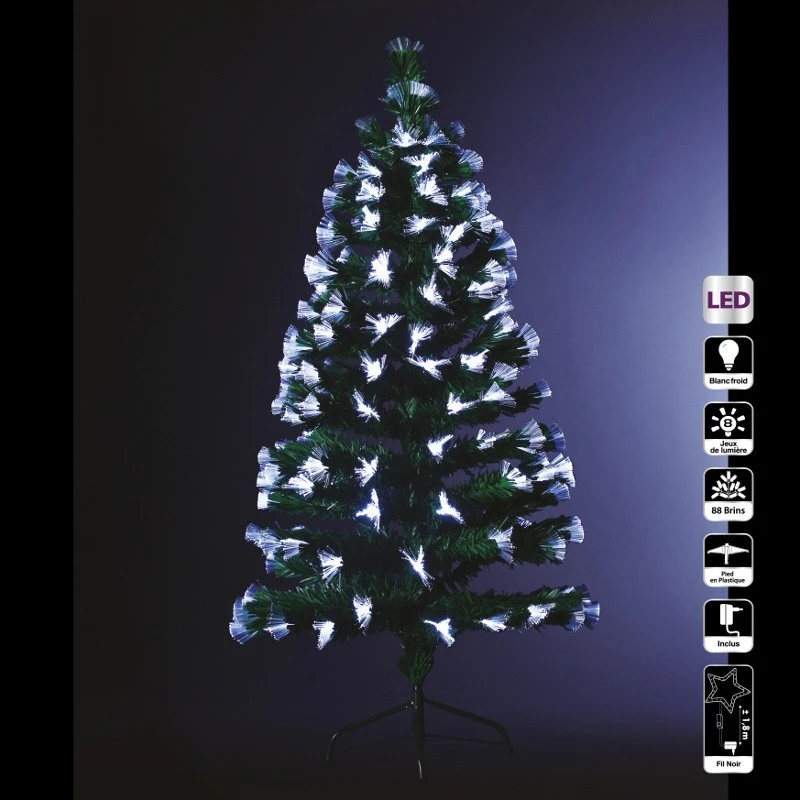 Sapin De Noël 90 Cm Vert Lumineux LED Blanc 1 Sapin De Noël 90 Cm Vert Lumineux LED Blanc