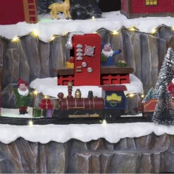 Village De Noël Animé, Lumineux Et Musical Atelier Du Père Noël -Noël Décorations Magasin village de noel anime lumineux et musical atelier du pere noel 1 3