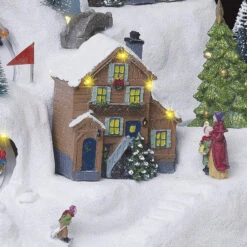 Village De Noël Animé, Lumineux Et Musical Piste De Ski Montagne -Noël Décorations Magasin village de noel anime lumineux et musical piste de ski montagne 1