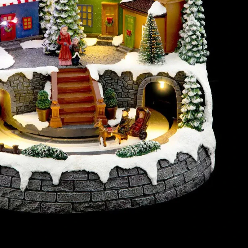 Village De Noël Avion Du Père Noël Et Calèche Lumineux Et Animé 3 Village De Noël Avion Du Père Noël Et Calèche Lumineux Et Animé – Image 3