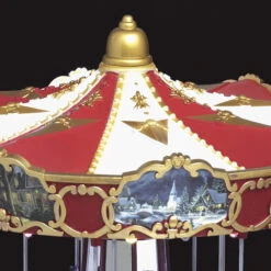 Village De Noël Carrousel Animé, Lumineux Et Musical -Noël Décorations Magasin village de noel carrousel anime lumineux et musical 2