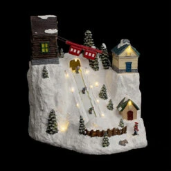 Village De Noël Cours De Ski Lumineux Et Animé