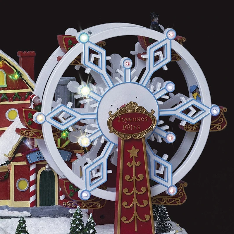 Village De Noël Roue Du Père Noël Animé Et Lumineux 2 Village De Noël Roue Du Père Noël Animé Et Lumineux – Image 2