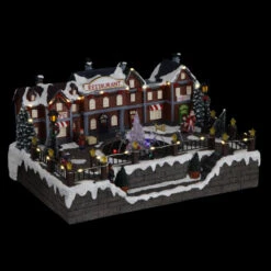 Village Du Père Noël Animé Et Lumineux Fontaine Du Centre Ville -Noël Décorations Magasin village du pere noel anime et lumineux fontaine du centre ville 1