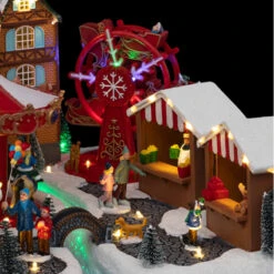 Village Marché De Noël Animé Et Lumineux -Noël Décorations Magasin village marche de noel anime et lumineux 1 3